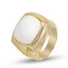 Bague de déclaration pour les femmes 17mm bague en agate blanche de luxe plaqué or 925 bijoux en argent sterling bague solitaire