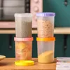 Opslagflessen kleurrijke verzegelde voedselcontainer doos keuken organisator koelkast graan dispenser plastic containers