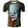 Herr t-skjortor 2023 casual 3d t-shirt män harajuku clown tryck halloween street wear mode kvinnor sommar