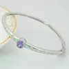 Bracelets porte-bonheur JLB-018 Design Sea Blue Fire Opal Bangle Skyblue Center Stone Bracelet For Gift Fine Jewelry