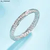 Anneaux de bande bague infini S925 en argent sterling Micro pave Moissanite fiançailles bague de mariage anneaux pour les femmes bijoux de fête J230522