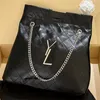 Borsa della spazzatura delle donne di alta qualità Argento Ys Borse grandi Tote Borse firmate Catene in vera pelle Borse frizione Borse donna Shopper Borse