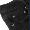 Abbigliamento firmato Amires Jeans Denim Pantaloni 22 stagioni New Fashion Amies Jeans elasticizzati slim fit per uomo Nero Lavaggio pesante Pressatura a caldo Foro Patching Piccolo