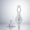 Healthy_Cigarette NC059 Narguilé Pipe 14mm Quartz Céramique Métal Nail Dabber Outil Verre Pipes Bubbler Tripple Recycler Plate-forme Pétrolière Paille Eau Bongs