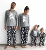 Família correspondente a roupas casuais correspondentes de pijamas de desenho animado para crianças sono sono