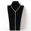 Choker Fashion Crystal Rhinestone Long T Style Necklace For Women Sexy Trendy Collar Party Body Jewelry Gfit