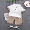 Kledingsets diimuu babyjongens kleding sets t -shirt shorts kinderen meisje outfits pakken pakken kinderen zomer slijtage peuter tee shirts broek 230520