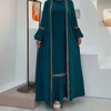 Etnik Giyim Zarif Müslüman Uzun ve Mütevazı Kadın Ramazan Arap Kadın Elbisesi Dubai Abaya Turkiye Fas Kaftan elbisesi 230520