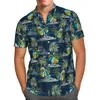 Мужские повседневные рубашки камера 3D Printing Beach Hawaiian 2023 Летняя рубашка с короткими рукавами.
