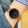 Relojes de pulsera Cinturón de acero para hombres de moda e informales Reloj de cuarzo ultrafino simple Una gama alta imprescindible para hombres