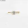 Band Rings Aide 925 Sterling Silver Gold Square Zircon Crystal Rings For Women Luxury Oval Round Rhinestone Wedding Engagement Slim Ring J230522