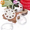 Christmas Decorations 3PCS/lot Silver White Deer Snowflake Wooden Christmas Pendants Decorations DIY Wood Crafts XMAS Ornaments Festival Party Decor