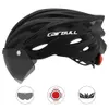 Cycling Helmets Ultra light bicycle safety helmet outdoor motorcycle tail light helmet with detachable laminated magnetic goggles P230522