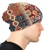 Berets Aksaray Tribal Antik Türkischer Druck Motorhaube Hut Retro Ethnisch Boho Geometrisch Gestrickte Skullies Beanies Hüte Kopfwickelkappen