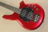 Custom Shop Bongo 4 String Music Man Electric Bass Guitar Red Musicman Ernie Ball Sting Ray 9v Battery Active Pickups Rosewood Beneboard