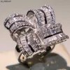 Anelli a fascia Gioielli YaYI Top Quality Princess Cut AAA White Cubic Zirconia Colore argento Fidanzamento Wedding Heart Rings Party Rings Regali J230522