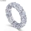 Bant Yüzükleri 2020 Eternity Lab Diamond CZ Ring 925 STERLING Gümüş Bijou Nişan Düğün Bandı Kadınlar İçin Erkekler Güzel Partisi Takı Hediyesi J230522