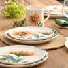 Platen ondergllaze zonnebloem verf keramische plaat Europees modern servies