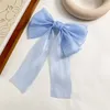 Tatlı örgü flama barrettes Üç Katlı Yay Saçkop Net İplik Bowknot Şerit Saç Klip İpeksi Bowknot DIY Saç Aksesuarları