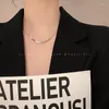 Choker trend gladde vierkante kralen ketting kraag voor vrouwen hoogwaardige roestvrijstalen link ketting kettingen mode sieraden geschenken