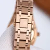 روز الذهب ساعة الحركة الميكانيكية التلقائية المرأة مصممة الساعات wristwatch 34mm الأعمال المعصم معصم المقاوم للصدأ مقاوم للماء مونتر دي لوكس