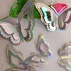 Other Event Party Supplies 12pcsset Gradient Hollow 3d Butterfly Wall Sticker For Wedding Decoration Living Room Window Home Decor Gold Silver Butterflies 230522