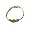 Braccialetti con ciondoli Braccialetto regolabile con perline di riso color oro alla moda squisito Braccialetto regolabile in pietra naturale Uomo Donna Braccialetto versatile per tutti i giorni