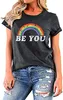 Camicia arcobaleno Camicia orgoglio da donna T-shirt con grafica arcobaleno Camicie con stampa a lettera Casual manica corta Top Fashion Woemn Men T-Shirt