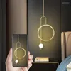 Pendant Lamps Modern Gold Ring Led Light Nordic Minimalist Hanging Lamp For Living Room Bedroom Bedside Lighting Fixtures