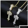 Party Favor Pendentif Colliers Trapstar Londres Hip Hop Croix Incrusté Zircon Pop Rap Style Chaîne De Tennis Portable Cuba Drop Delive Dhekg Dhilf