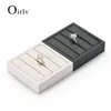 Boxes Oirlv Newly Fabric Pattern Ring Organizer Stands PU Leather Rings Display Tray 9*9*2.3cm Jewelry Display Tray for Shop Customize