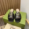 G Blondie Slides tofflor Sandaler Mule Flat klackar Square Open-Toe Flat Women Luxury Designers Lamb äkta läder Yttersula Cold Casual Shoes Factory Factwear