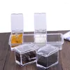 Бутылки для хранения 4 сетка акриловая приправа с ложками Spice Jar Set Creat Cruet Bottle Created Kitchen Accessories