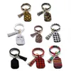 Neoprene Hand Sanitizer Holder Armband Keychain Keyring PU Leather Tassel Keychain Key Chains