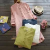 Casual Dresses Sweet Loose Design Dress Women White Pink Color Stand Collar Långärmad Kvinna Vestido Cotton Mori Girl K013