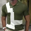 Polo da uomo estiva manica corta 3d stampa all-over polo da uomo con motivo geometrico manica corta da uomo abbigliamento street casual polo top 230609