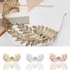 Metal Hollow Leaf Design Bridal Headband Tree Leaves Hair Hoop Women Elegant Head Hoop Wedding Hair Accessories