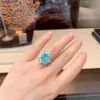 Bandringar ffgems vintage 925 sterling silver paraiba turmalin ädelsten bröllop engagemang diamanter stora ringar gåva fina smycken grossist j230522