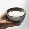 Tazze Piattini Stile giapponese Fatto a mano in ceramica grezza Master Tazza da tè Tazza da tè creativa retrò Tazza da acqua per ufficio in ceramica Bicchieri per la casa