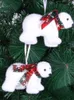 Décorations de Noël 1 pièces décorations de noël pendentifs ours blanc ornements d'arbre de noël figurines d'ours polaire décoration extérieure de noël