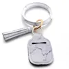 Neoprene Hand Sanitizer Holder Armband Keychain Keyring PU Leather Tassel Keychain Key Chains