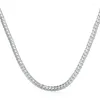 Chains 925 Sterling Silver 5mm Full Sideway Necklace 8/18/20/22/24 Inch Chain For Woman Men Fashion Wedding Engagement Jewelry