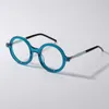 Designer Kuboraum Cool Zonnebril Super High Quality Luxury Same plaat Slingshot been Ronde frame Grote gezicht Slim Myopia Handgemaakte kleur matching met originele doos