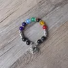 Charm Armbänder Männer Frauen 7 Chakra Armreifen Heilkristalle Stein Beten Mala Herz Anhänger Strang Armband SchmuckCharm