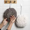 Essuie-mains en chenille Boule d'essuie-mains de salle de bains de cuisine avec boucles de suspension Serviettes en microfibre absorbantes à séchage rapide Outil de cuisine