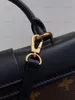 10A spegel Kvalitet Designers liten låsväska 21 cm brun belagd canvas Pochette-väska för kvinnor Lyxig kohudshandtag handväska Crossbody-axelremsväska