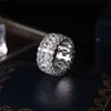 Bandringe Luxus Ewigkeit Full Lab Diamond Ring 925 Sterling Silver Bijou Engagement Ehering Band Ringe für Frauen Männer Charme Schmuck Geschenk J230522