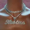 Kettingen Bling Aangepaste kettingset Tennisketting Cubaanse kettingset met naamhanger Hot Trendy gepersonaliseerde sieraden Verjaardagscadeau voor haar