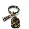 Neoprene Hand Sanitizer Holder Armband Keychain Keyring PU Leather Tassel Keychain Key Chains