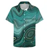 Mäns casual skjortor lyxiga glamvirvlar semester skjorta abstrakt tryck hawaii estetiska blusar kortärmade grafiska kläder stora storlek